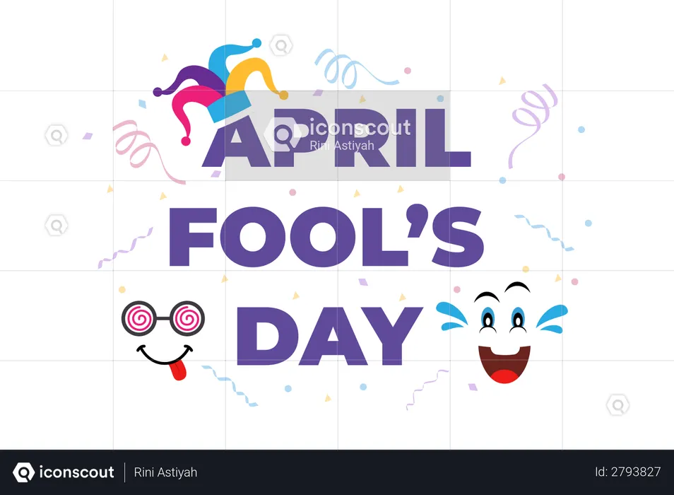 Happy April Fool Day  Illustration