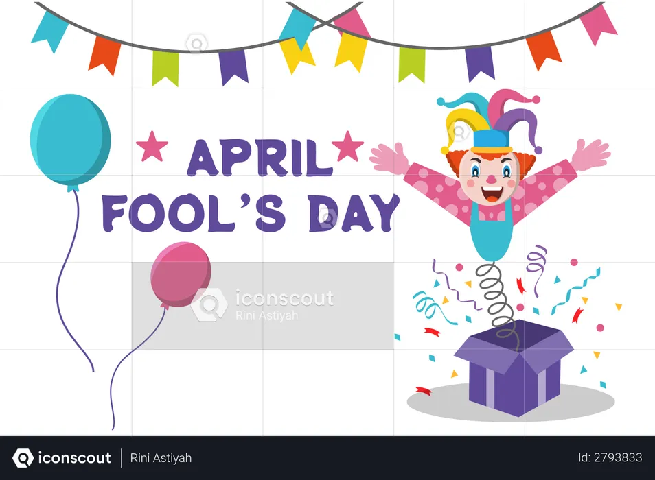 Happy April Fool Day  Illustration