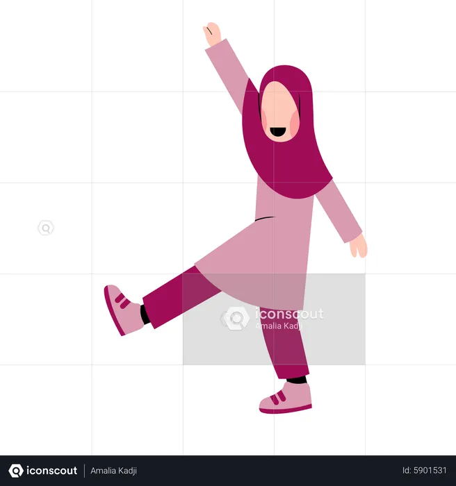 Happy Arabic girl  Illustration