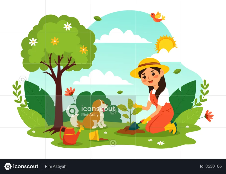 Happy Arbor Day  Illustration