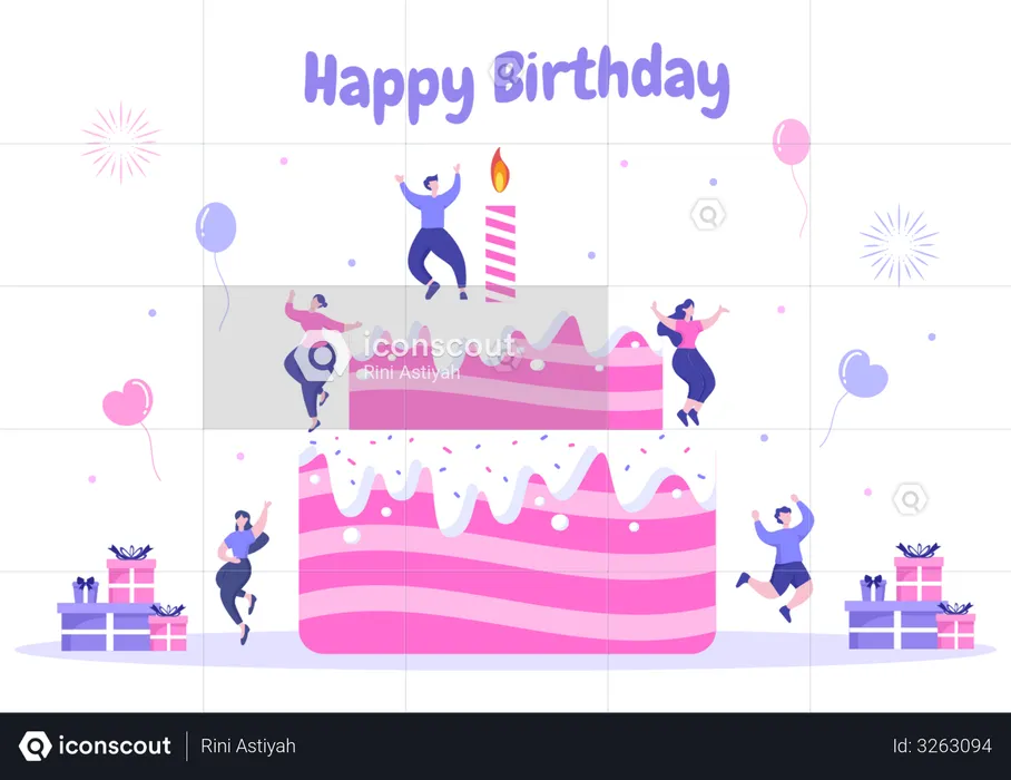 Happy Birthday Party  Illustration