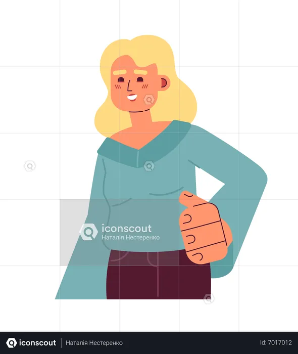 Happy blonde girl with toothy smile  Illustration