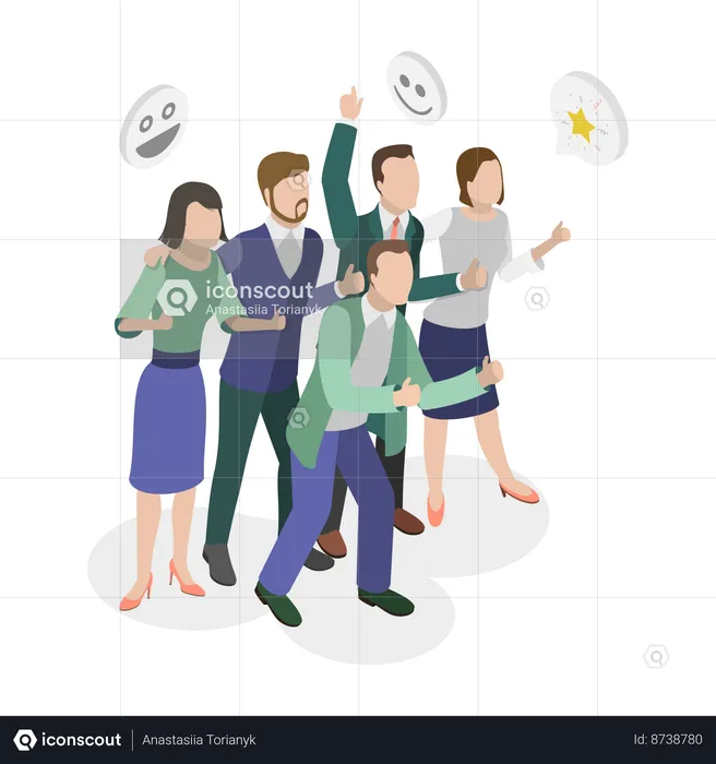 Happy Business People  Illustration