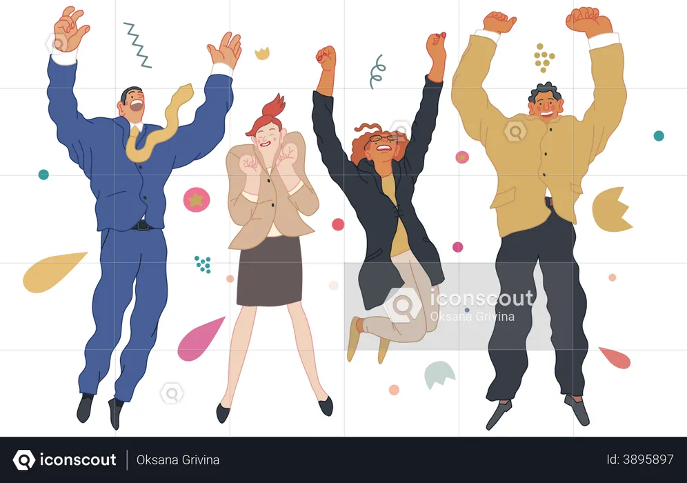 Happy business team  Illustration