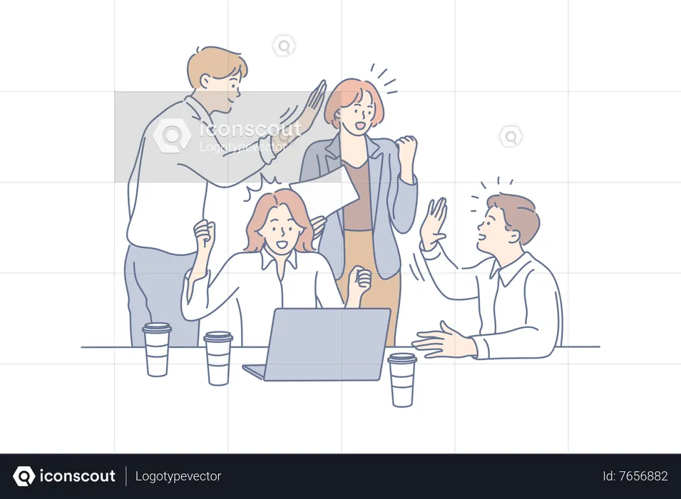 Happy business team  Illustration