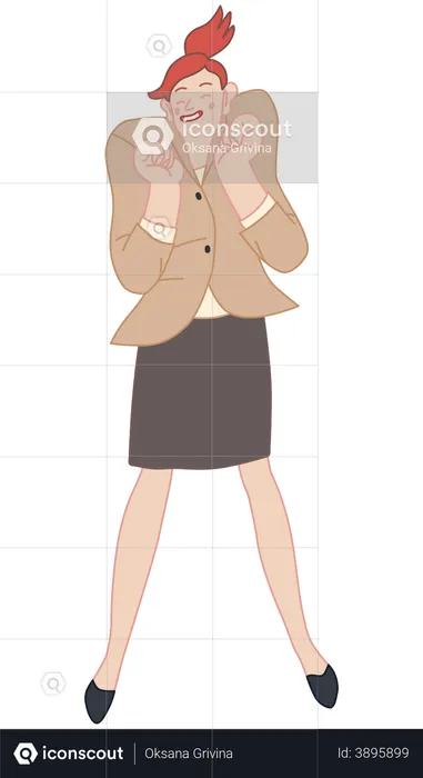 Happy businesswoman  Illustration