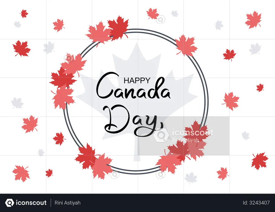 Happy Canada Day  Illustration