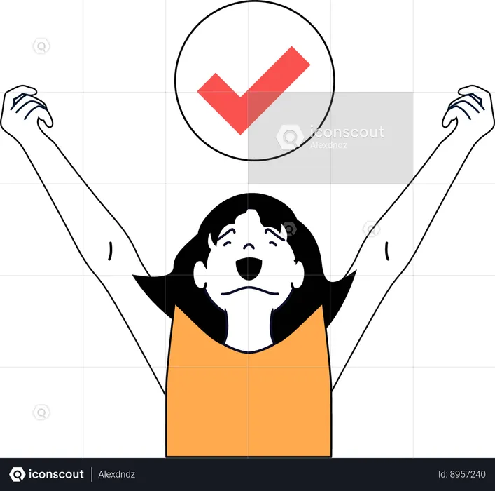 Happy citizen while voting  Illustration