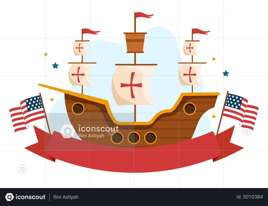 Happy Columbus Day  Illustration
