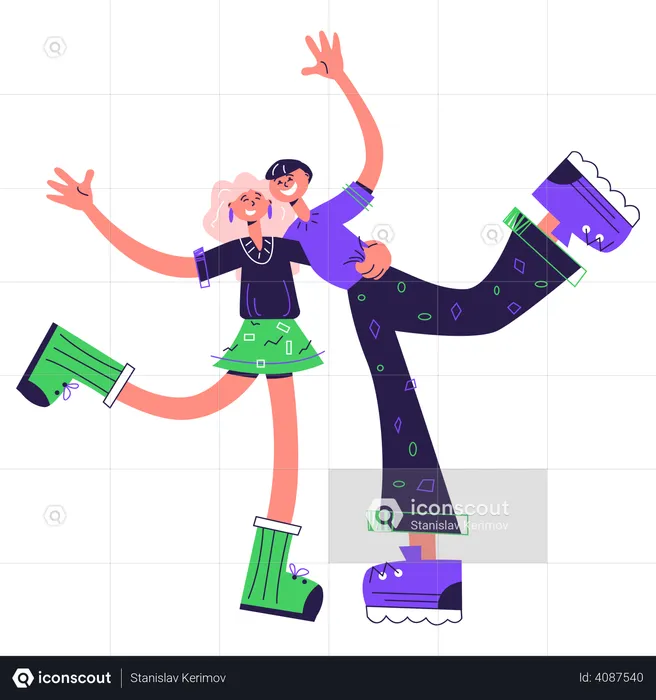 Happy Couple  Illustration