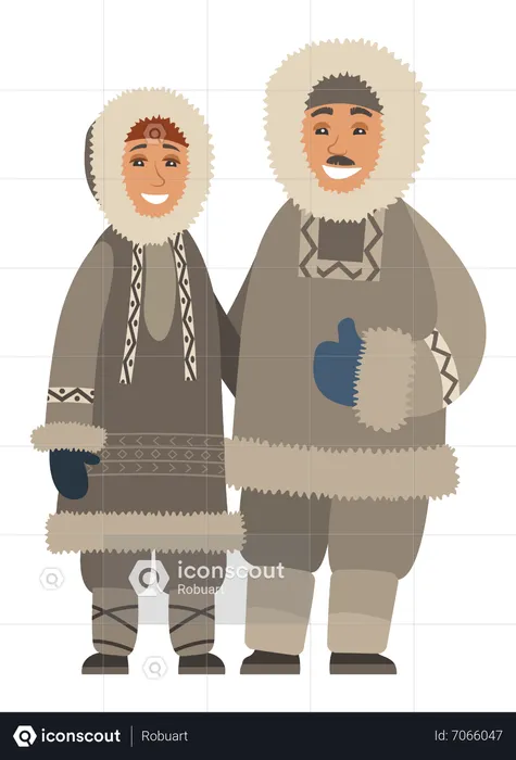 Happy couple enjoying winter  Illustration