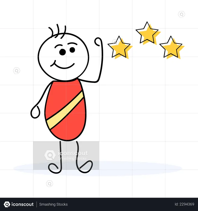 Happy customer giving rating  Illustration