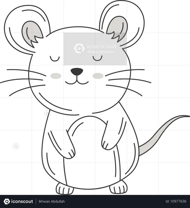 Happy Cute Hamster Mouse Animal  Illustration