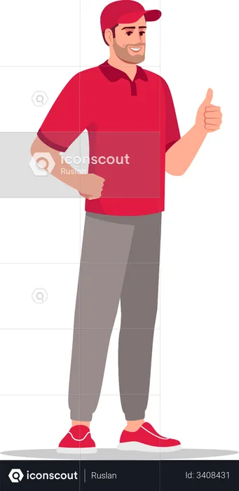 Happy deliveryman  Illustration