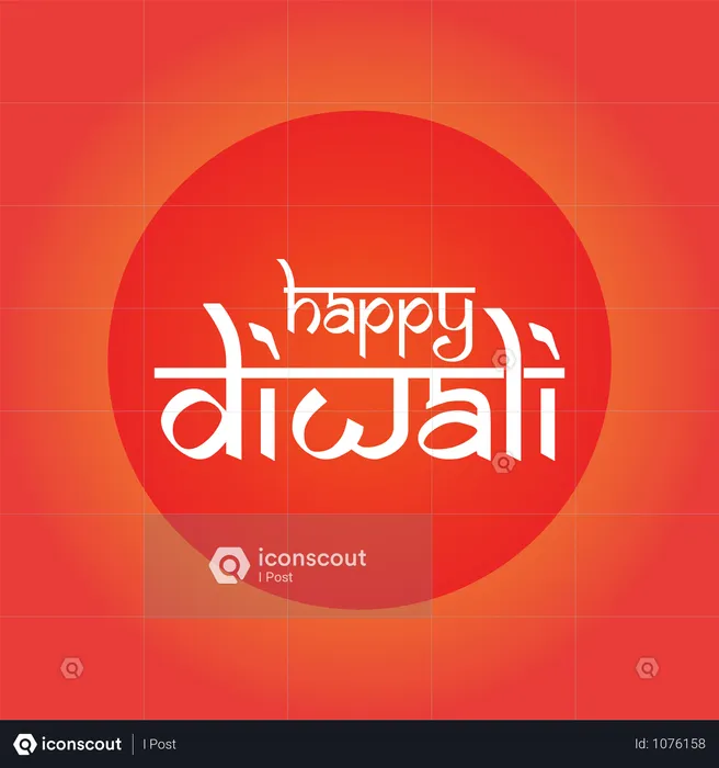 Happy Diwali Typography With Indian Art Background Vector  Illustration