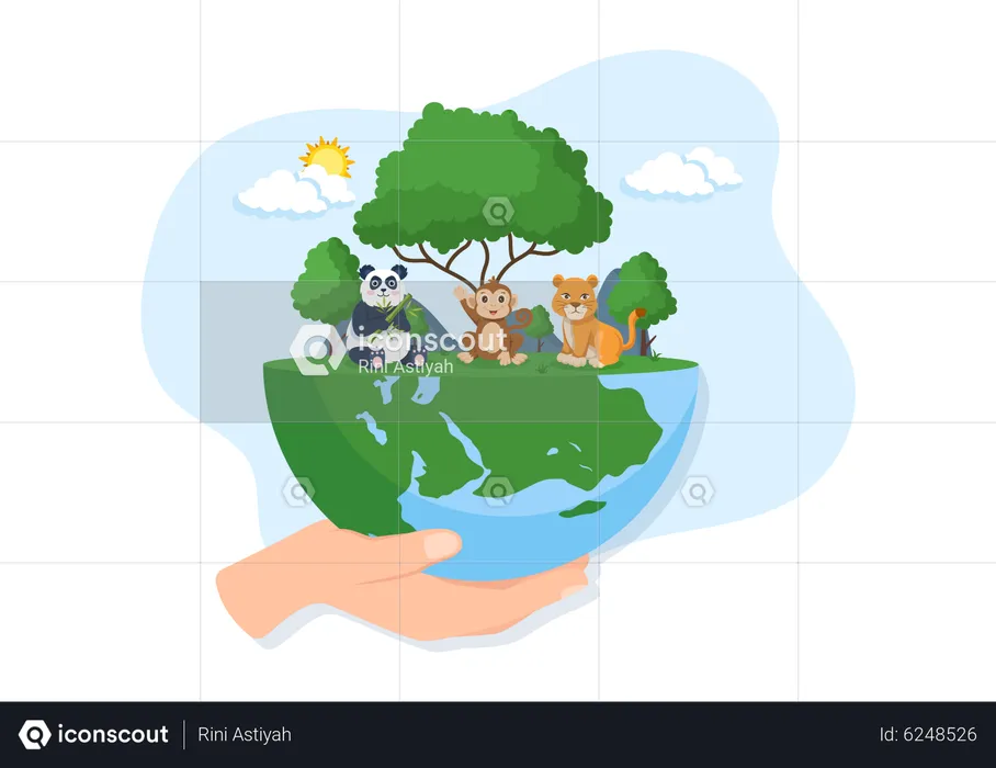 Happy Earth Day  Illustration