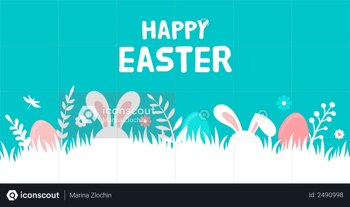 Happy Easter banner  Illustration
