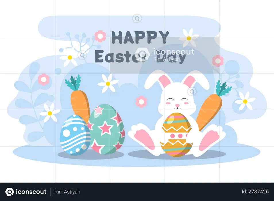 Happy Easter Day  Illustration