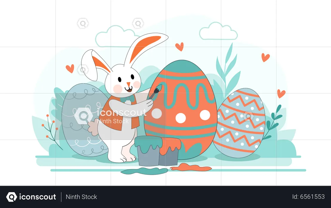 Happy Easter Day Celebration  Illustration