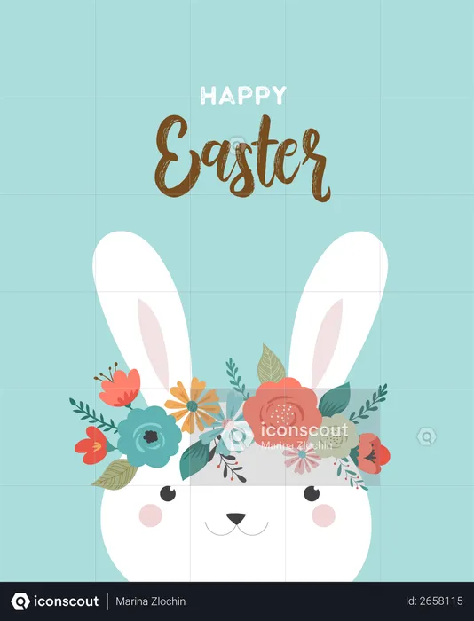 Happy Easter greeting card  Illustration