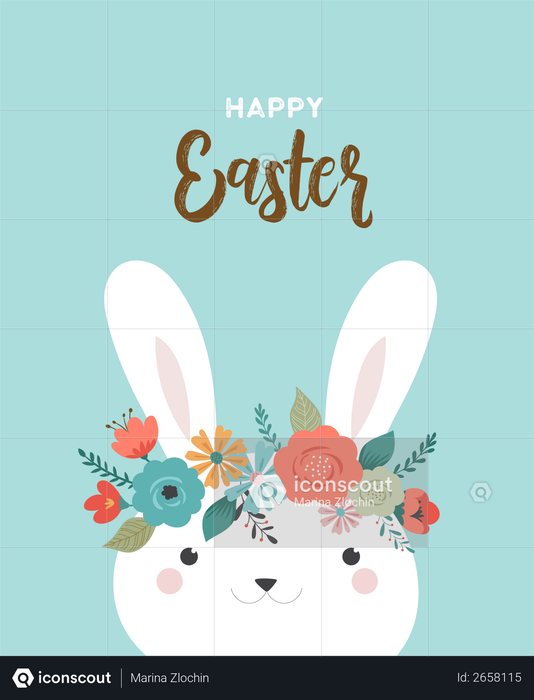 Happy Easter greeting card Illustration