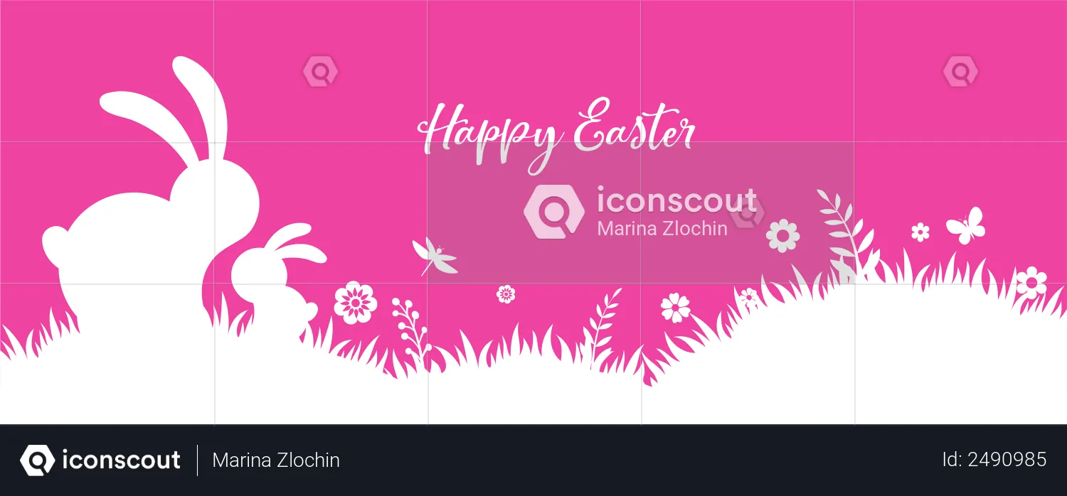 Happy Easter poster  Illustration