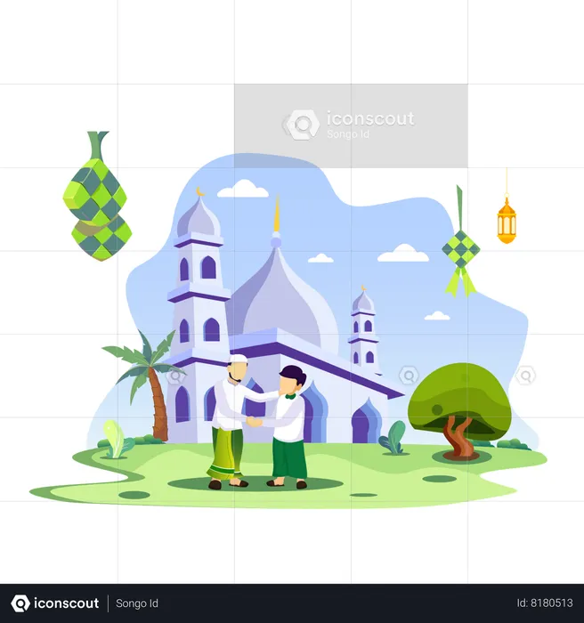 Happy Eid Muabarak  Illustration