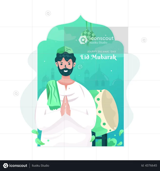 Happy eid mubarak  Illustration