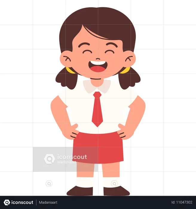 Happy Elementary Student  Illustration