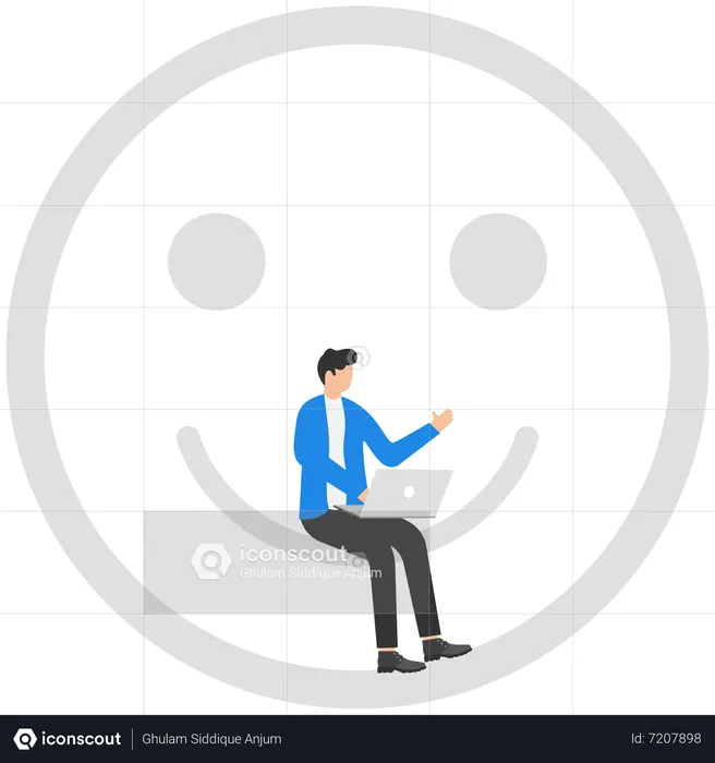 Happy employee working  Illustration