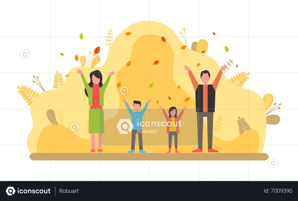 Happy family celebrating  Illustration