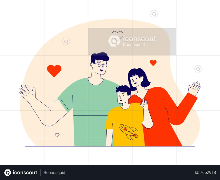 Happy Family enjoying together  Illustration