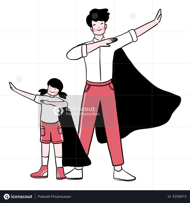 Happy Father's Day Dad is every boy's superhero  Illustration