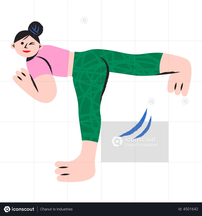 Happy Female doing yoga  Illustration