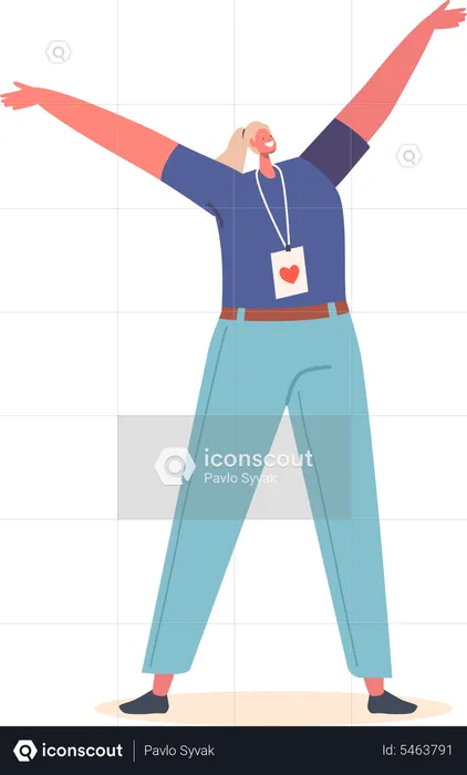 Happy Female Volunteer  Illustration