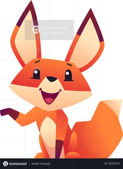 Happy Fox  Illustration