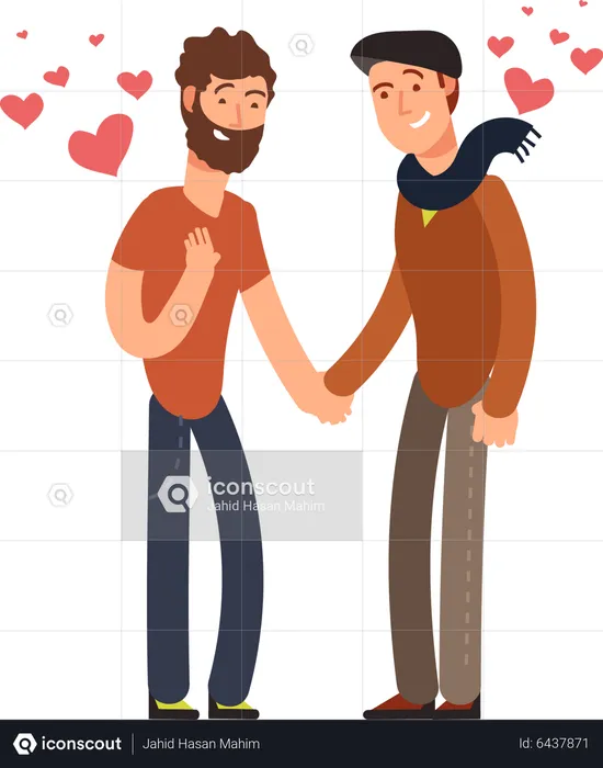 Happy gay couple  Illustration