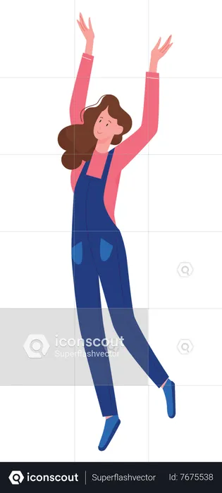 Happy girl standing  Illustration