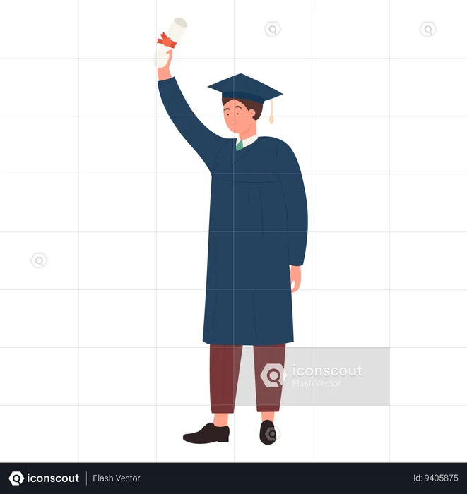 Happy graduate male student  Illustration
