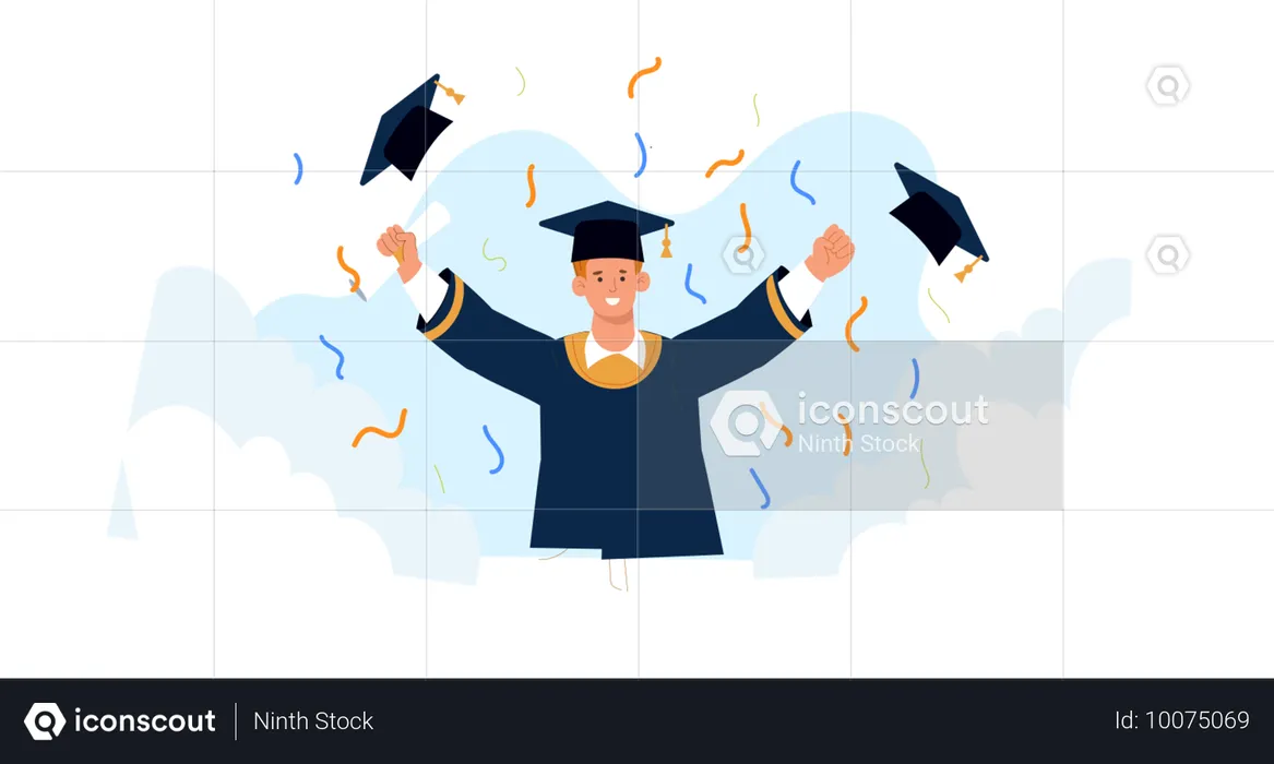 Happy graduated student  Illustration