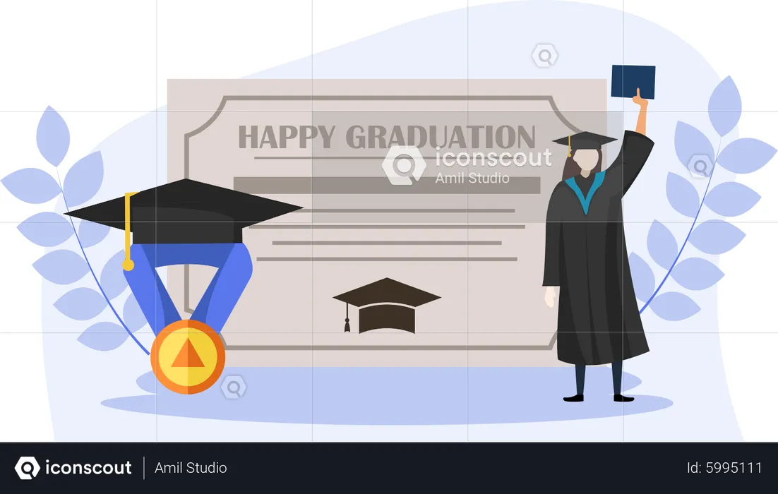 Happy Graduation Day  Illustration