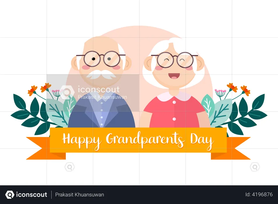 Happy grandparents day  Illustration
