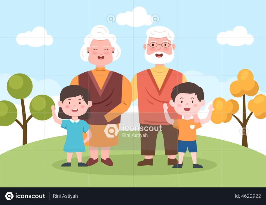 Happy Grandparents Day celebration  Illustration