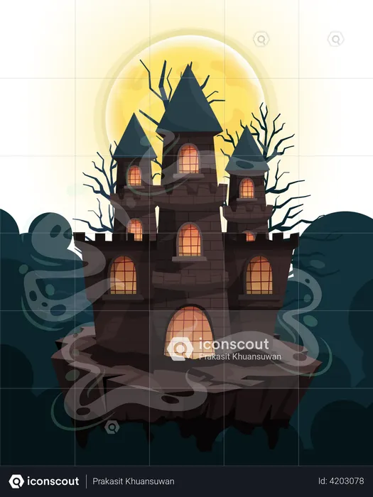 Happy Halloween Castle  Illustration