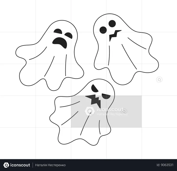 Happy halloween ghosts  Illustration