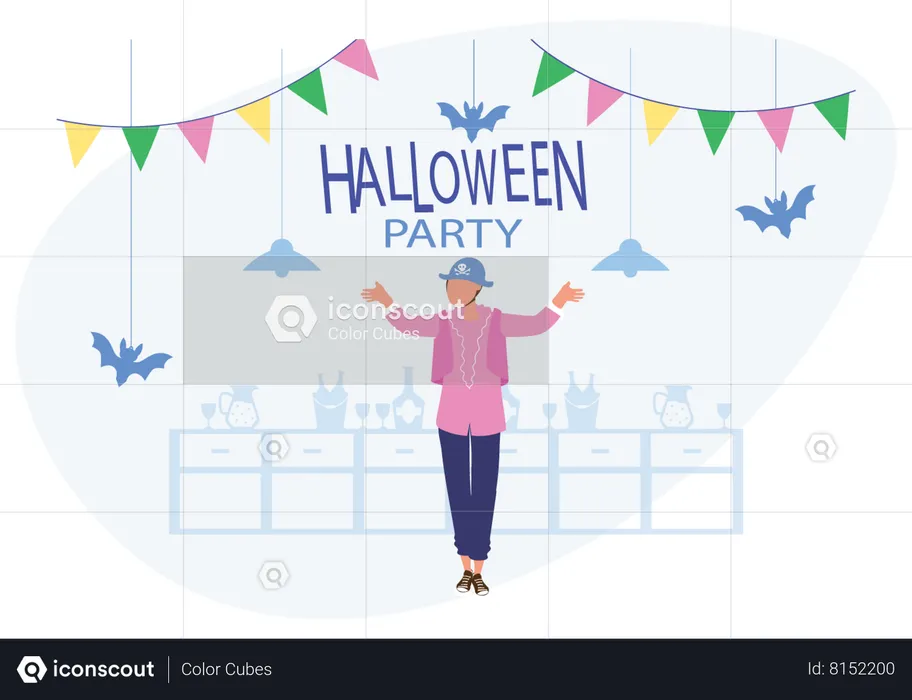 Happy Halloween  Party Invitation  Illustration