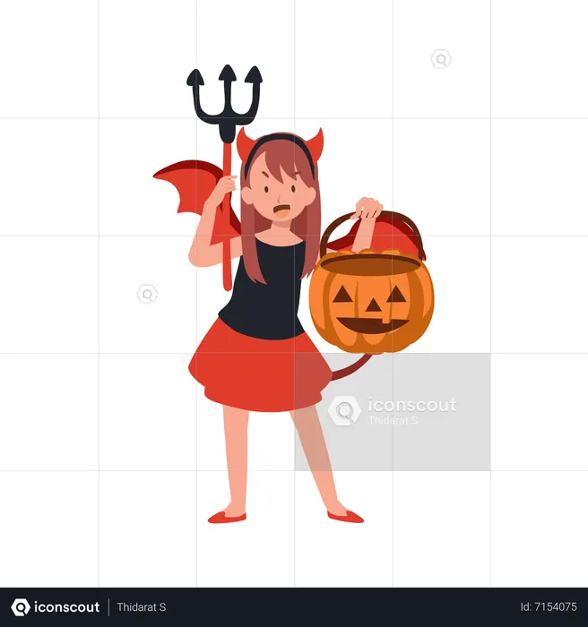Halloween Animated Clipart-girl wearing halloween costume animated clipart
