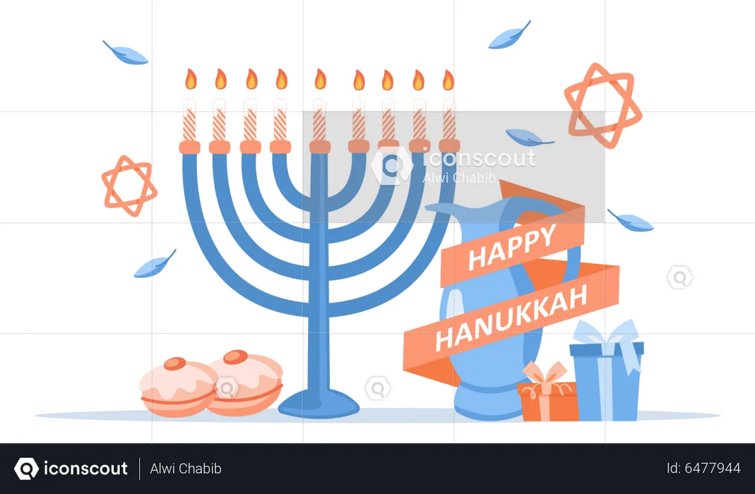 Happy Hanukkah  Illustration