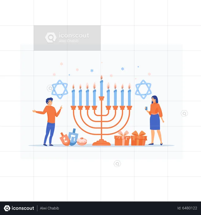 Happy Hanukkah  Illustration