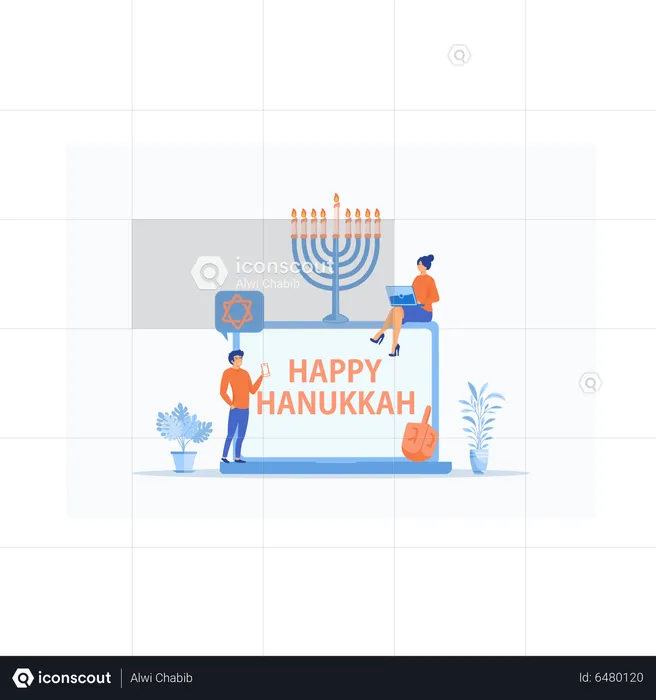 Happy Hanukkah  Illustration